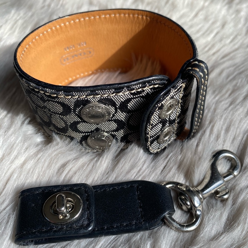 Coach Leather Cuff Bracelet and Keychain